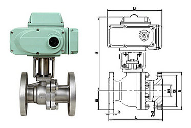 電動法蘭球閥結構圖