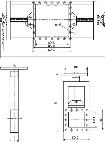 電動手動方形刀閘閥500×500（生產廠家）